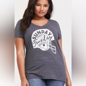 Torrid Women Grey football tshirt plus size 2x
